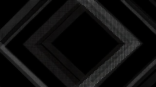 Abstract geometric pattern with dynamic diamond shapes in black and white. Ideal for modern design projects and digital backgrounds