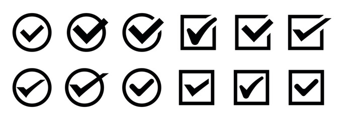 Vector illustration of check mark icon set. Check mark vector icon. Vector symbols set ,green checkmark isolated on white background © mstrunaakhtar