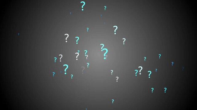Cartoon comic questions marks flying animation alpha channel