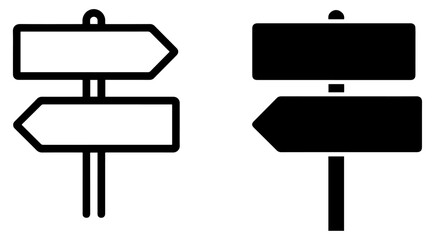 direction signpost icon choice decision outline © graphenitix