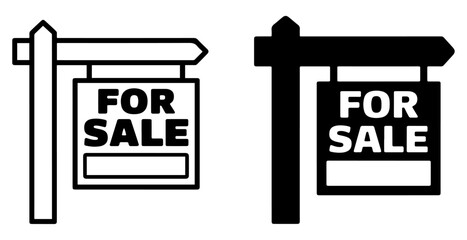 for sale sign icon real estate vector © graphenitix