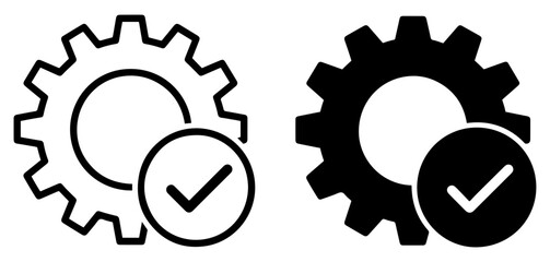 gear check mark vector icon set © graphenitix