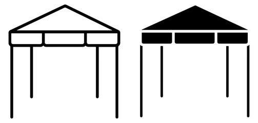 canopy tent vector icon outline filled © graphenitix