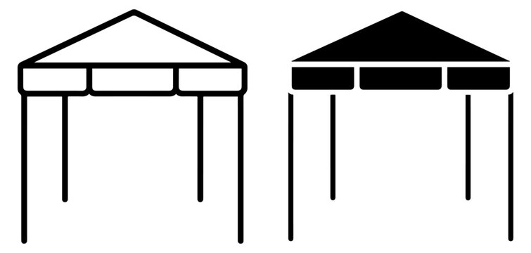 canopy tent vector icon outline filled