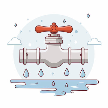 Leaking Water Pipe with Dripping Faucet