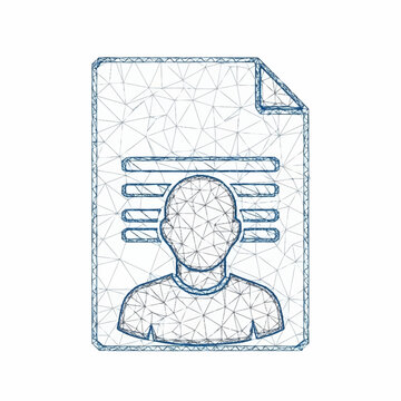 Digital document with human profile icon and text lines.