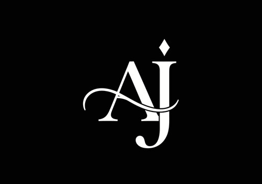 Elegant AJ monogram logo with intertwined serif and script letters