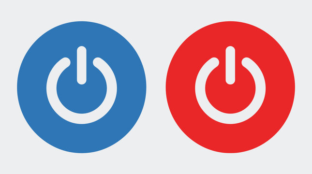 On and off switch buttons icons.