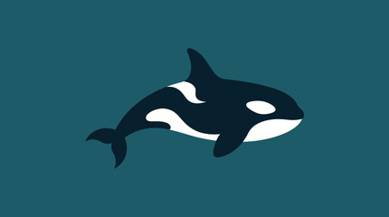 Orca whale silhouette on blue background. © Abhinaya Project