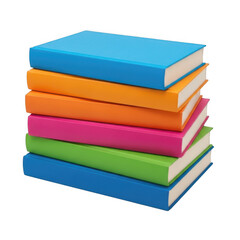 Fototapeta premium Stacked colorful books in a modern design style Isolated transparent Png.