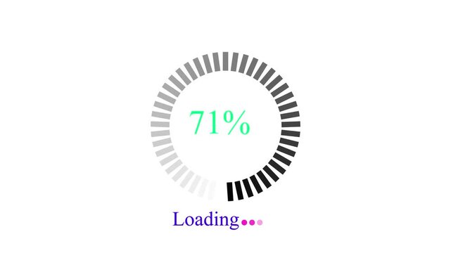 Loading white circle icon animation on black background. loading bar dotted round loading page video design, simple bar with border for loading animation, circular loading black background.