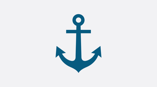 A blue anchor symbol on white background.
