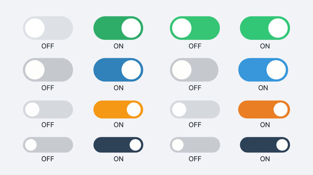 A collection of colorful toggle switches.