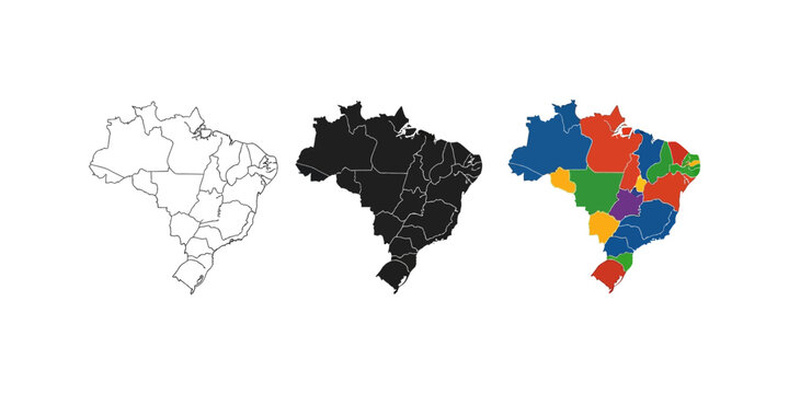 triple map layout of brazil.