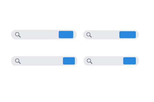Clean and modern user interface design elements in a simple flat vector illustration style, featuring essential web components and app layout icons for digital technology and software development.