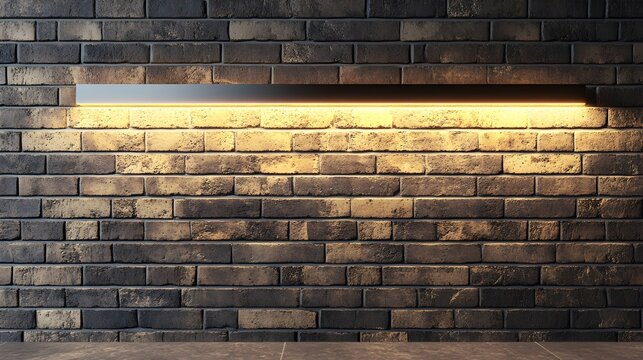 Contemporary brick wall with recessed lighting