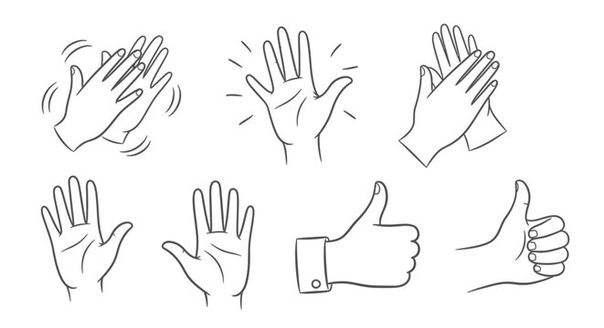 Collection of various hand gestures.