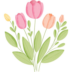 Obraz premium bouquet of pink tulips