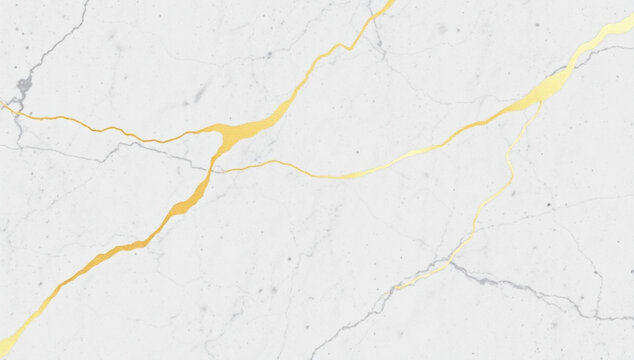 White marble texture background with natural gray cracks and striking golden veins, exuding a luxurious and high-end aes