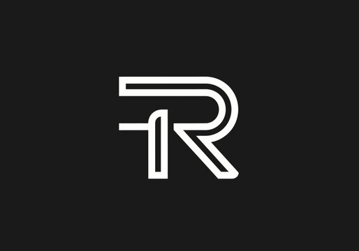 Minimalist letter R and T monogram logo design