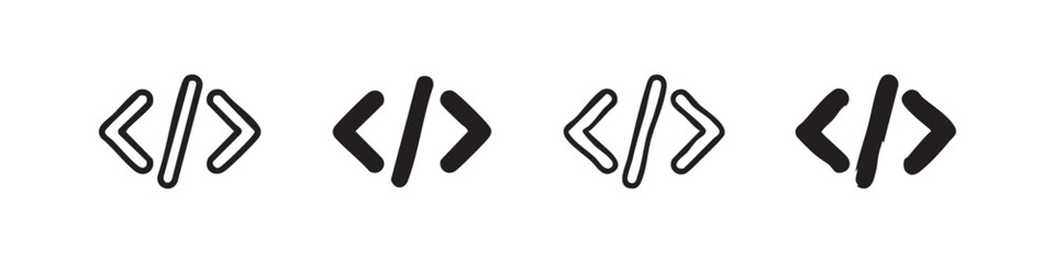 Obraz premium Icons of code brackets representing programming, coding, and software development