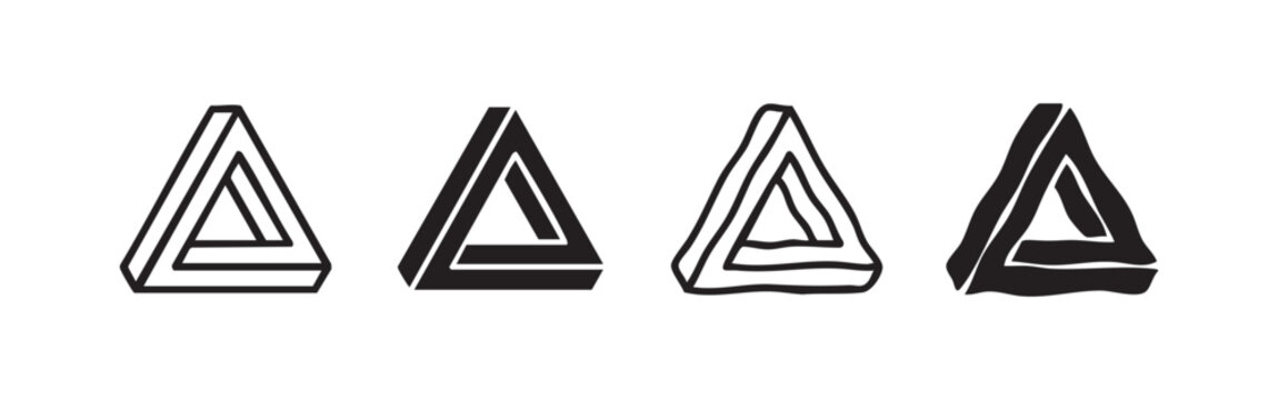 Penrose Triangle Impossible Object Icons