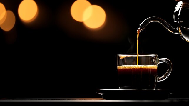 Coffee pouring into a cup.