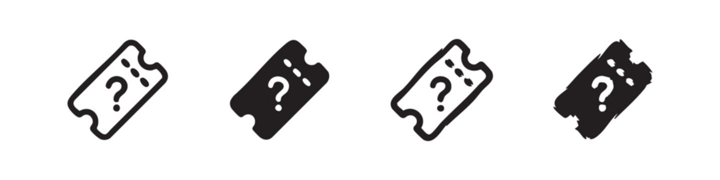 Question mark ticket icon set with different styles