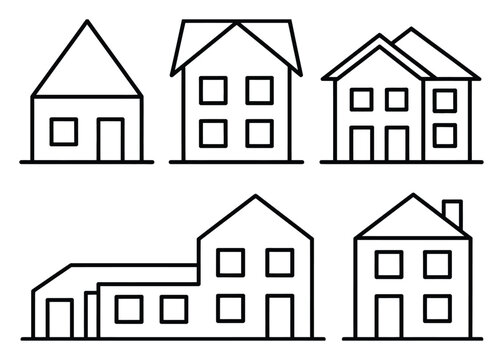 Simple House Vector Illustrations Set