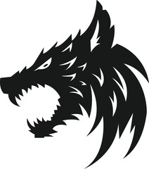 Fototapeta premium wolf tribal tattoo icon