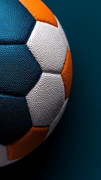 Close-up of a soccer ball texture.