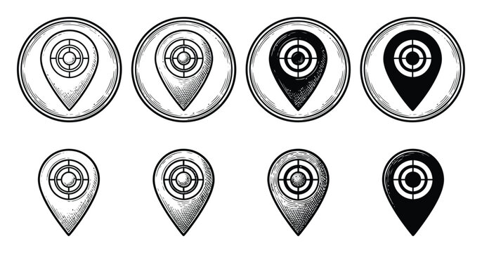Map Pin Location Icons Vector Illustration