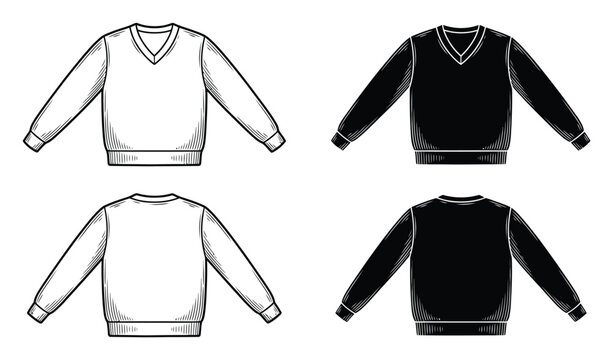 Sweater Vector Illustrations in Black and White