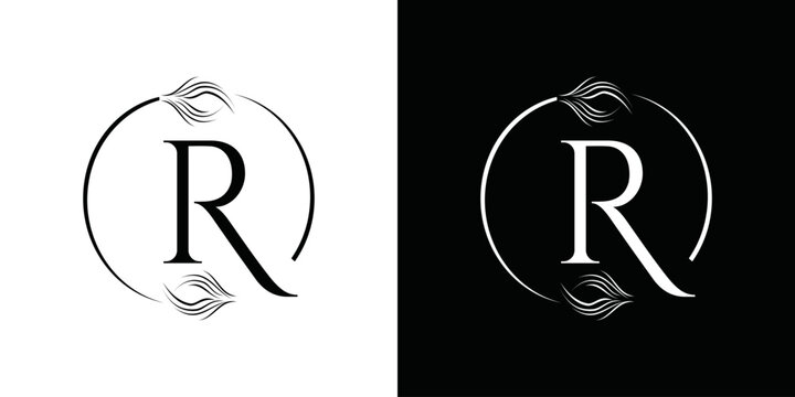 simple R initial logo vector