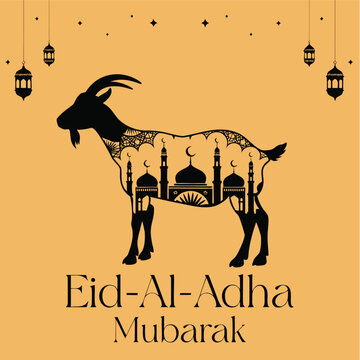 Design for Eid ul Azha posts on Vector Social Media. Eid al-Adha Mubarak! Islamic background with a flat style. Mubarak's Islamic heritage.