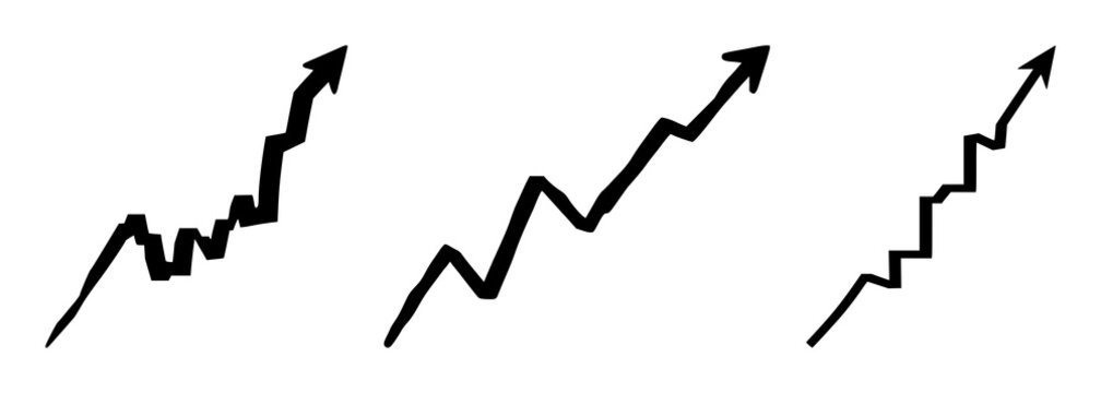 Upward stock candlestick chart set with a solid black icon on a white background featuring stock, candlestick, chart with finance and trading