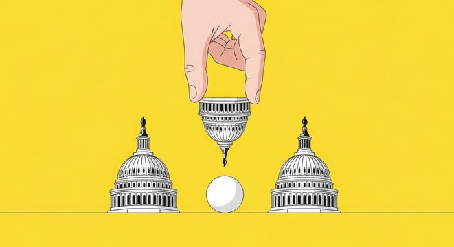 golden buddha amulet with prayer beads and stupa illustration on vibrant yellow background