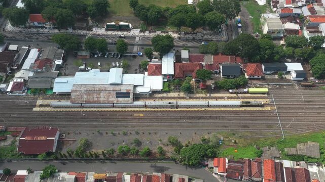 Aerial view of probolinggo train station in east java indonesia