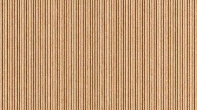 Seamless corrugated cardboard texture with vertical ridges and a natural brown hue