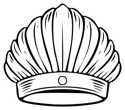 Outline illustration of a crown with a shell-like design