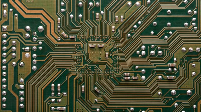 Close-up of a circuit board, technology and electronics concept tech macro collection, hardware detail, copy space,semiconductor extreme close-up