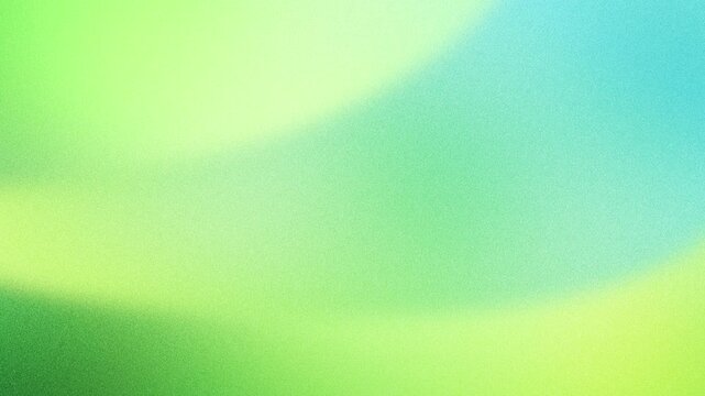 Vibrant green tea color gradient animated background. Green, cyan and lemon yellow color combination. Grainy noise texture. Looping animated background. Template for short video, heading, text. 