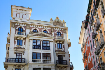 Fototapeta premium Majestic facades in the old town of Valladolid city