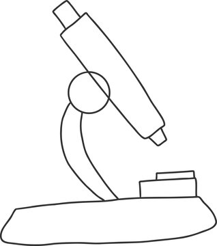 Microscope outline hand drawn vector coloring page science clipart