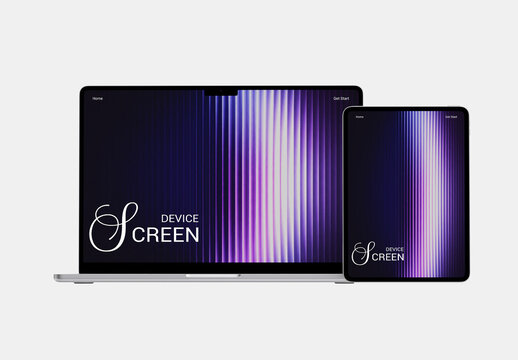 Laptop and Tablet Mockup Template