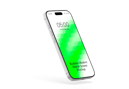 Realistic Smartphone Screen Mockup Template