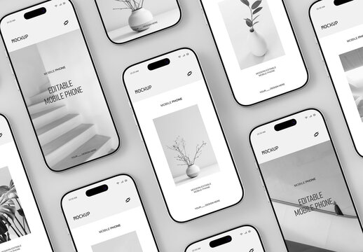 Smartphone Mockup with Dynamic Island Display