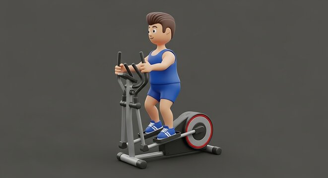 Boy exercising on a stationary bike.