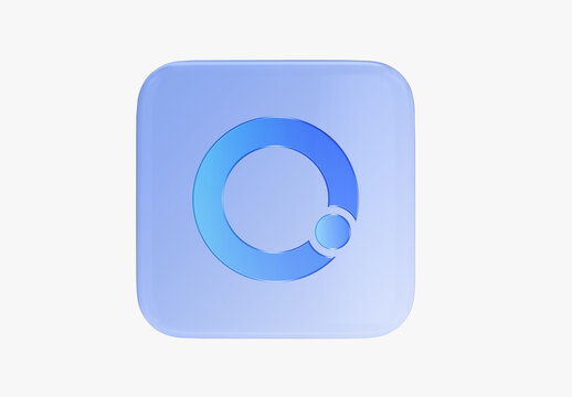 3D Glassmorphism App Icon Mockup