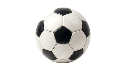 Naklejka premium Classic black and white soccer ball isolated on a dark background